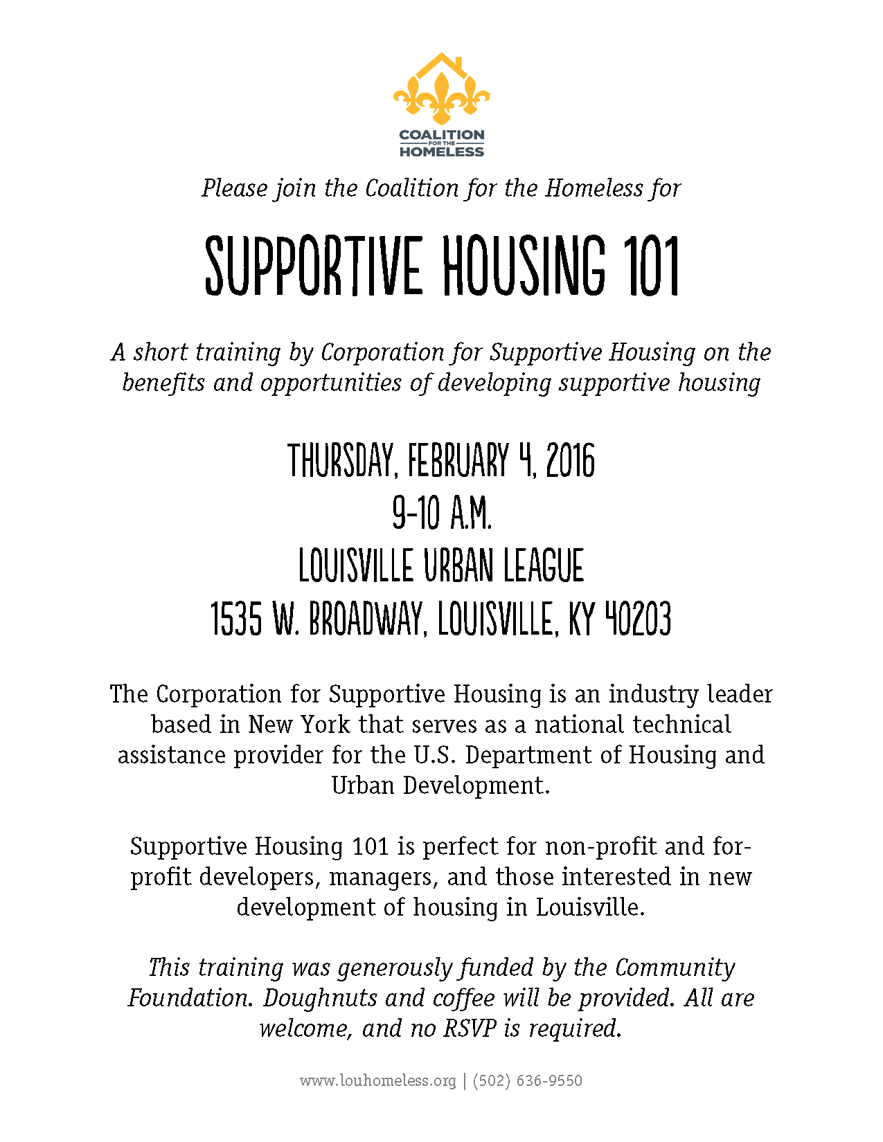 Supportive Housing 101 - reschedule